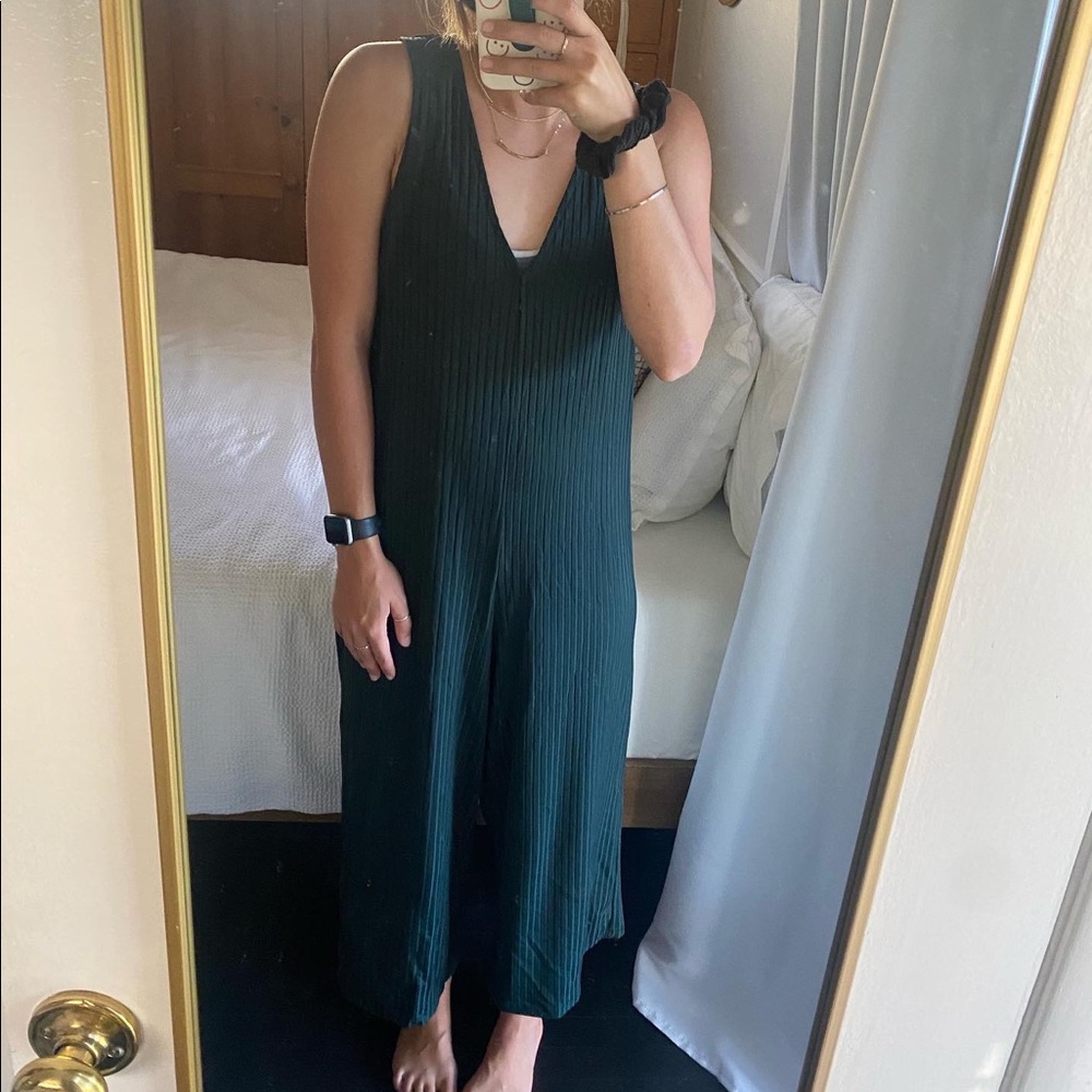 Emerald ribbed jumpsuit